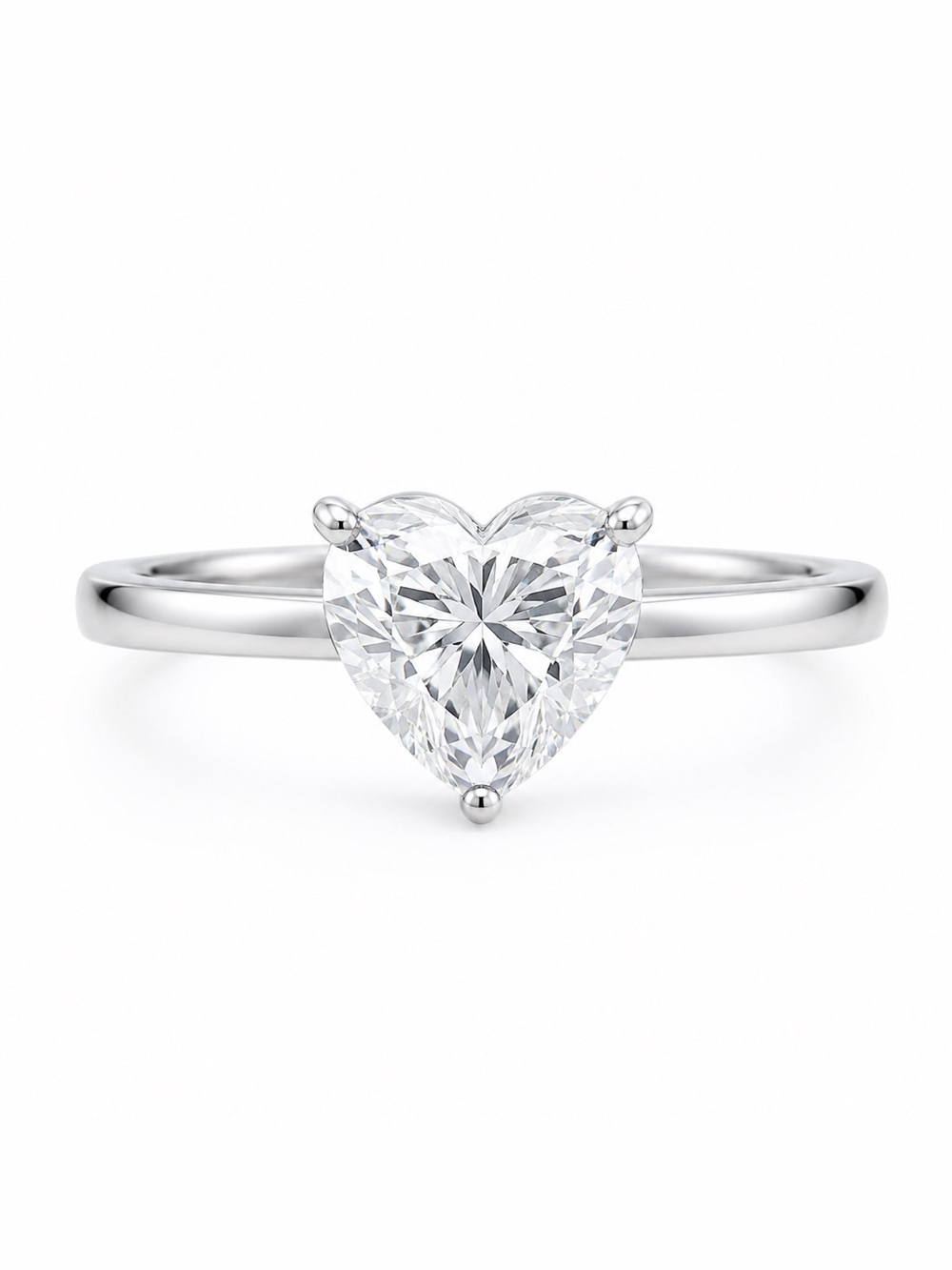 Heart Moissanite Engagement Ring Solitaire Diamond Look Promise Wedding Sz 8